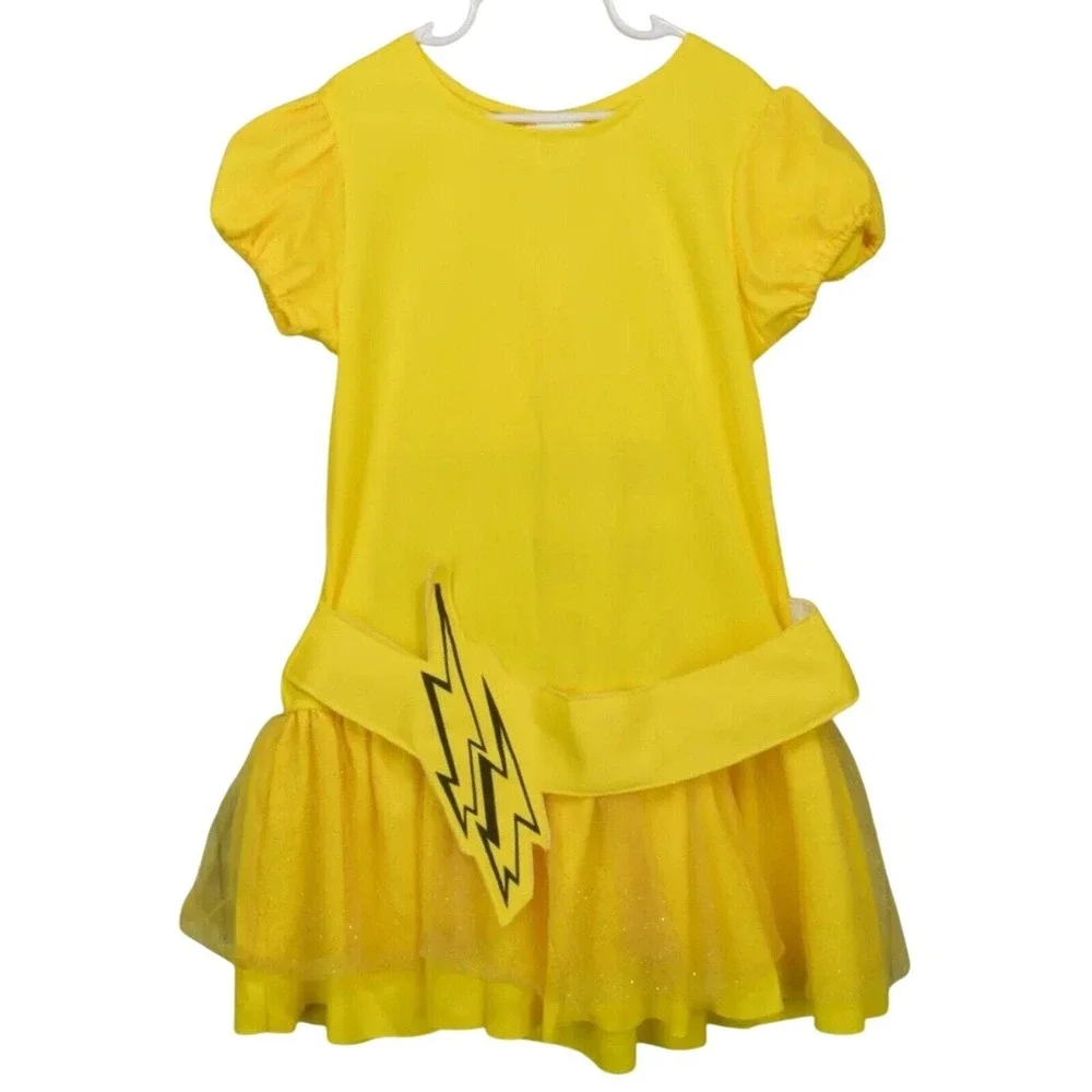 Pokemon Pikachu Costume Dress Set Girls Youth Medium 8 Yellow Tutu Hat Tail 4pc